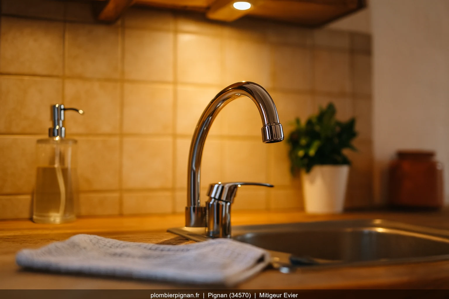 Installation mitigeur evier Grohe Eurostyle a Pignan (34570)
